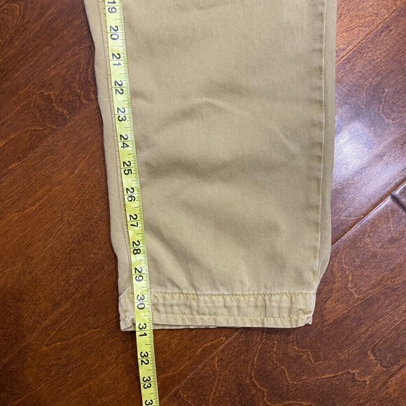 Free People Petite Khaki Chino Cotton Straight Leg Pants Women's Size 0 - Picture 7 of 7